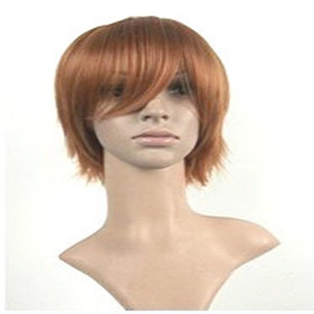  Synthetic Wig Straight Style Wig Brown Synthetic Hair Women's Brown Wig Short hairjoy