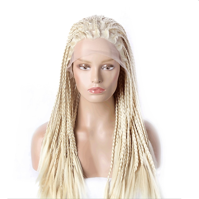  Synthetic Lace Front Wig Kinky Curly Lace Front Wig Blonde Blonde Synthetic Hair Women's Blonde