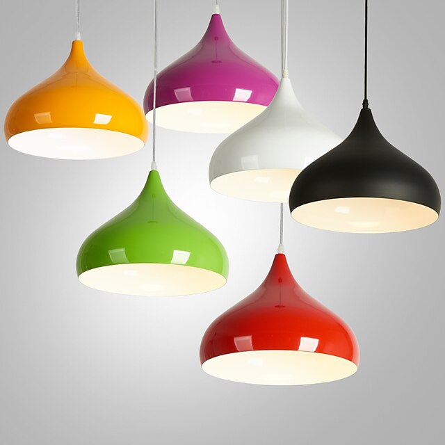 Lights & Lighting Pendant Lights | 1-Light 24CM Designers Pendant Light Metal Bowl Painted Finishes Modern Contemporary 110-120V