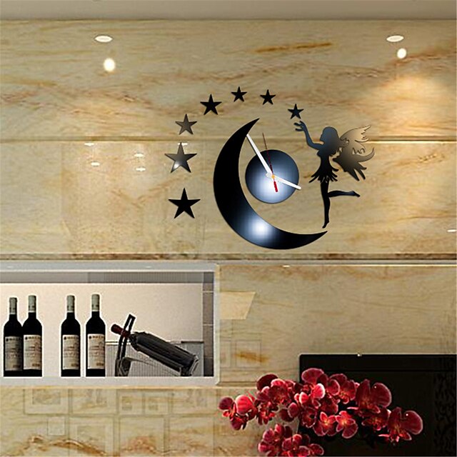  Rome Number Square Wall Acrylic Crystal Mirror Clock TV Background Wall Clock Clock Four Bedroom