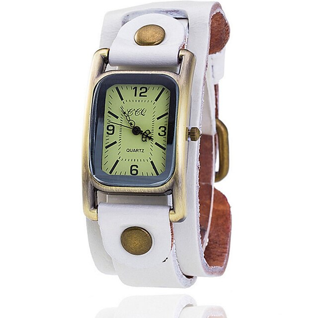  Women's Wrist Watch Square Watch Quartz Leather Black / Blue / Brown Casual Watch Analog Ladies Vintage Fashion Dress Watch - Green Blue Dark Red