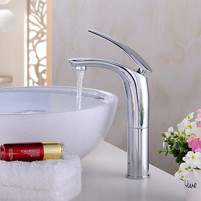  Bathroom Sink Faucet - Widespread Chrome Vessel Single Handle One HoleBath Taps