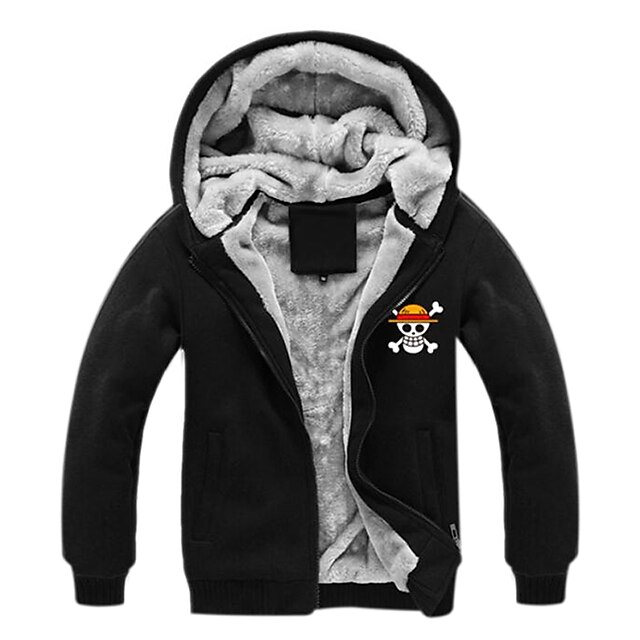  Inspirado por One Piece Monkey D. Luffy Anime Fantasias de Cosplay Japanês Hoodies cosplay Estampado Manga Longa Blusa Para Homens