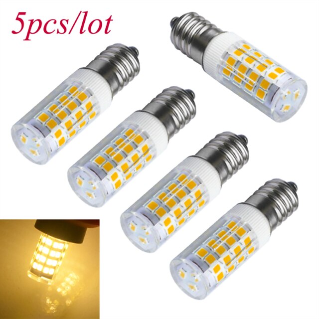  5pçs 3 W Lâmpadas Espiga 6000-6500/3000-3200 lm E14 T 51 Contas LED SMD 2835 Decorativa Branco Quente Branco Frio 220-240 V / 5 pçs / RoHs