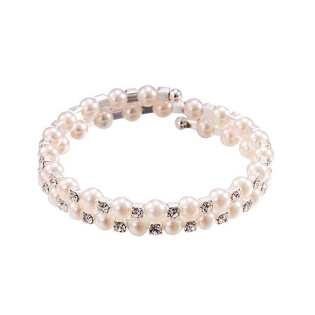  Per donna Argentato Perle Collezione Persona Beads Filo Braccialetti Rotondi Argento Gioielli braccialetto Argento Per Matrimonio Feste Anniversario Quotidiano Casual