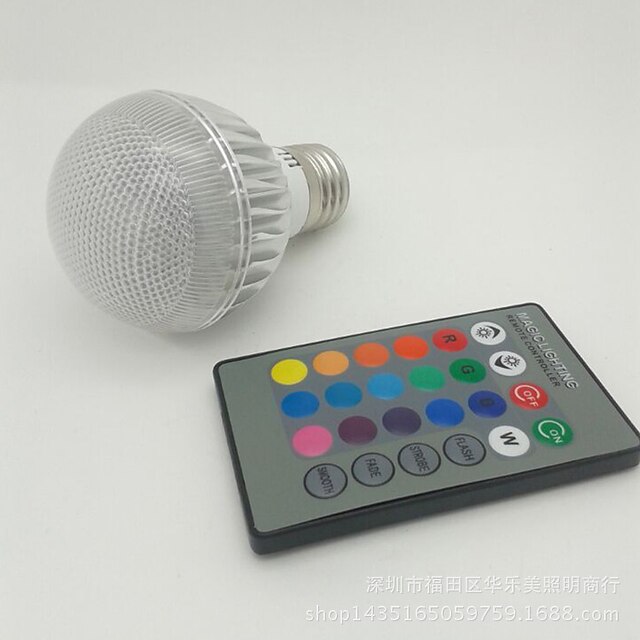  100-300 lm E26 / E27 Lâmpada de LED Inteligente A60(A19) 1 Contas LED LED de Alta Potência Controle Remoto RGB 85-265 V