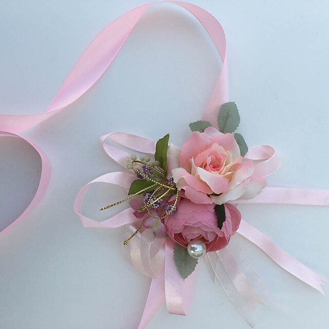  Esküvői virágok Virágcsokrok csuklóra Esküvő Party / estély Selyem Pamut Kb. 2 cm