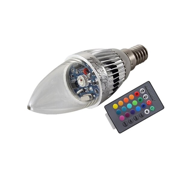  YouOKLight 3 W 200-250 lm E14 LED Kerzen-Glühbirnen T 1 LED-Perlen Hochleistungs - LED Ferngesteuert / Dekorativ RGB 85-265 V / 1 Stück / RoHs