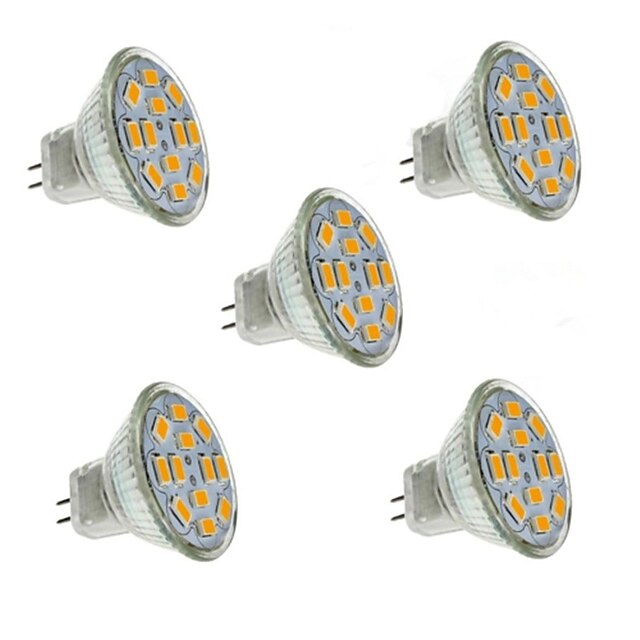  2 W LED Spotlight 240-260 lm GU4 MR11 12 LED Beads SMD 5730 Decorative Warm White Cold White 12 V / 5 pcs / RoHS