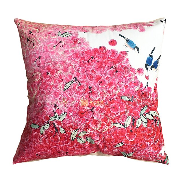  New Design Print Waxberry Birds Decorative Throw Pillow Case Cushion Cover for Sofa Home Decor Soft Material