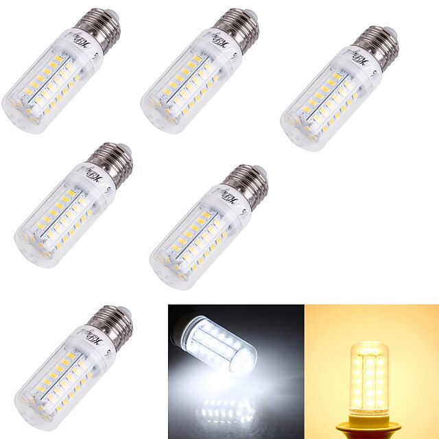  Bombillas LED de Mazorca 3000/6000 lm E14 E26 / E27 T 56 Cuentas LED SMD 5730 Decorativa Blanco Cálido Blanco Fresco 220-240 V 110-130 V / 6 piezas