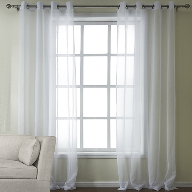  Fatto su misura Normale Sheer Curtains Shades Due pannelli 2*(W99cm×L178cm) / Camera da letto