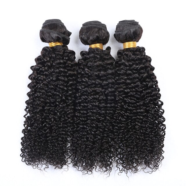  Natural Color Hair Weaves Brazilian Texture Kinky Curly 4 Pieces hair weaves