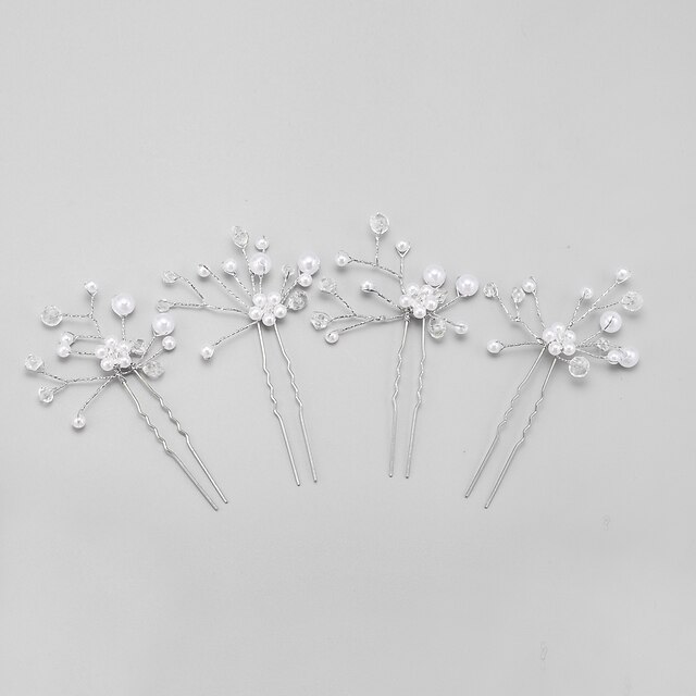 Crystal / Imitation Pearl / Alloy Headwear / Hair Pin with Floral 1pc Wedding / Special Occasion Headpiece