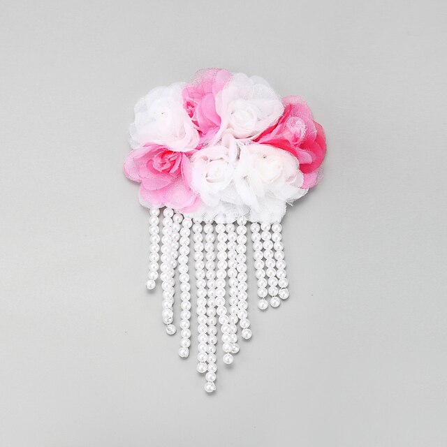  Femme Jeune bouquetière Dentelle Alliage Imitation de perle Casque-Mariage Occasion spéciale Pique cheveux 1 Pièce