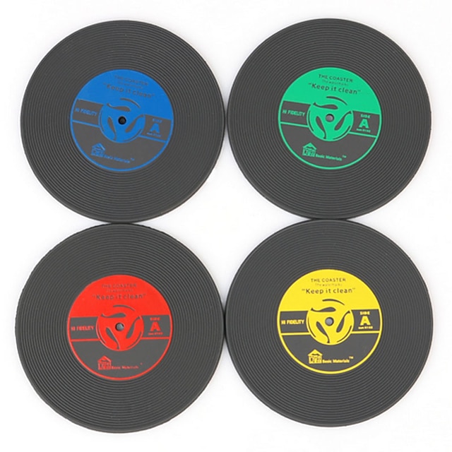 retro rekord vinyl coaster cup matte varmebestandig placemat for musikkelskere