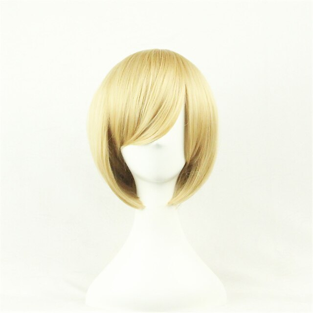  Peruci de Cosplay Peruci Sintetice Peruci de Costum Drept Drept Frizură Asimetrică Perucă Blond Scurt Blond Păr Sintetic Pentru femei Linia naturală de păr Blond