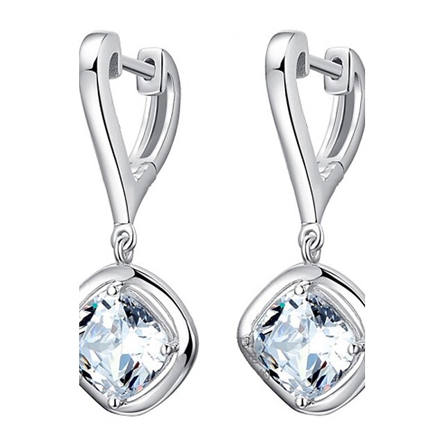  Femme Boucle d'Oreille Pendantes Boucle d'Oreille Créoles Pierres de naissance Argent sterling Argent Des boucles d'oreilles Bijoux Argent Pour Mariage Soirée Quotidien Décontracté