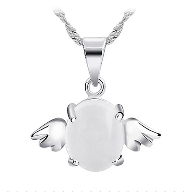  Damen Pendant Halskette damas Sterling Silber versilbert Silber Weiß Rosa Modische Halsketten Schmuck Für Party Alltag Normal Arbeit