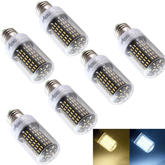  LED-maïslampen 400 lm E26 / E27 T 138 LED-kralen SMD 4014 Decoratief Warm wit Koel wit 220-240 V 110-130 V / 6 stuks