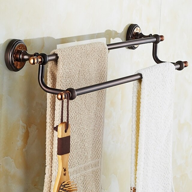  Towel Bar Neoclassical Brass 1 pc - Hotel bath 2-tower bar