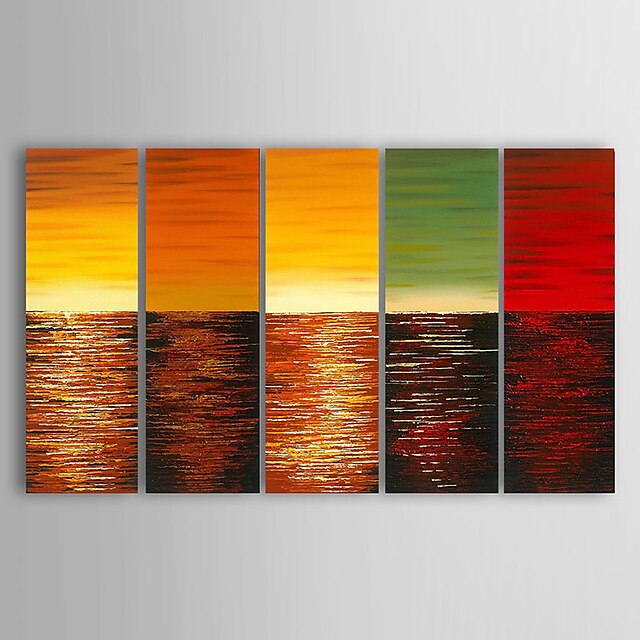  Oil Painting Hand Painted - Landscape Modern Stretched Canvas / Five Panels