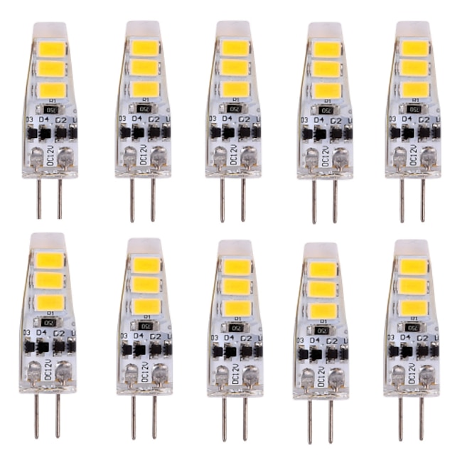  10PCS G4 2W 200LM 5730SMD LED Bi-pin Lights Warm White Cool White Led Corn Bulb Chandelier Lamp  DC 12V