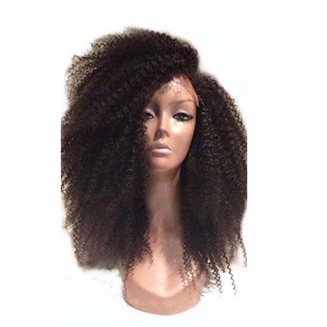  Włosy naturalne Pełna poronka Peruka Kinky Curly 130% Gęstość 100% ręcznie związana Peruka afroamerykańska Naturalna linia włosów Medium