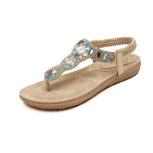  Women's Shoes Glisten Flipflop Slip On Flat Heel Comfort / Open Toe Sandals Dress / Casual Silver / Gold
