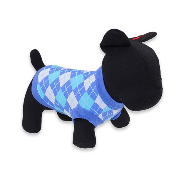  Katze Hund T-shirt Welpenkleidung Plaid / Karomuster Modisch Hundekleidung Welpenkleidung Hunde-Outfits Atmungsaktiv Rot Blau Kostüm für Mädchen und Jungen Hund Baumwolle XS S M L