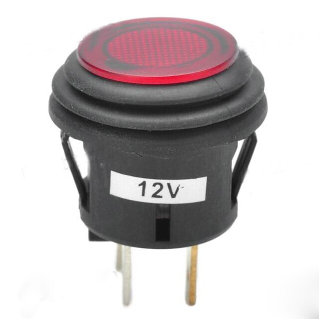  jtron 12v כפתור 20a המכונית לדחוף התפסים מתג עם אדום / כחול נורית החיווי