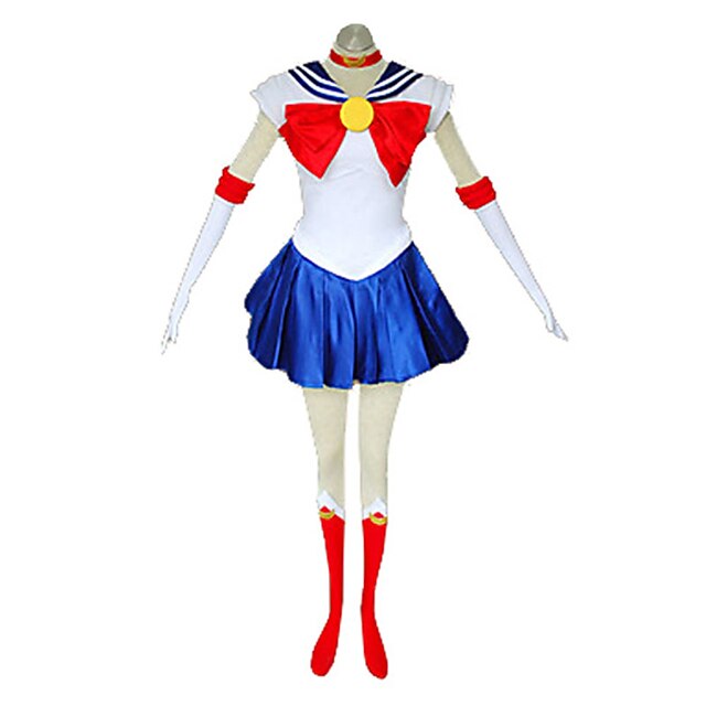  geinspireerd door Sailor Moon Sailor Moon Anime Cosplaykostuums Cosplay Kostuums Patchwork Mouwloos Kleding Handschoenen Sokken Voor Dames