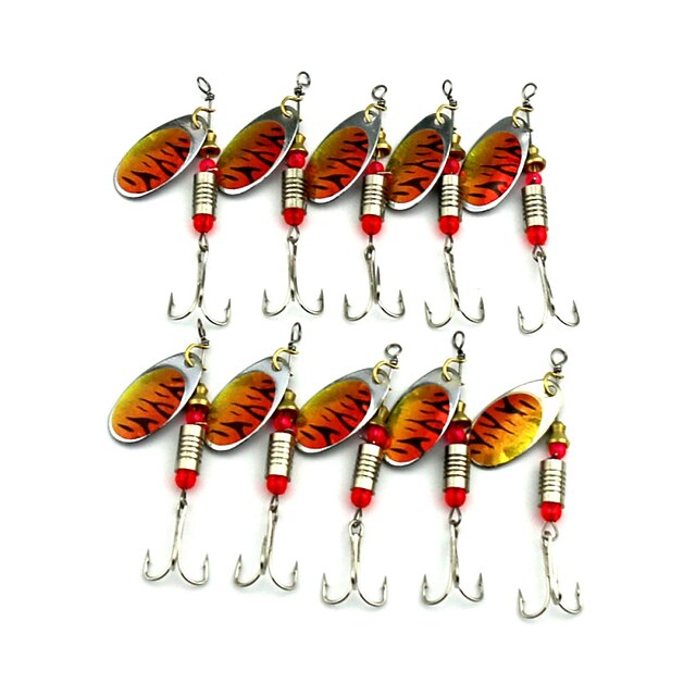  10pcs Angelköder Buzzbait & Spinnerbait Köder Löffel sinkend Schnell sinkend Bass Forelle Pike Seefischerei Fischen im Süßwasser Andere Feder Metal / Spinnfischen / Angeln Allgemein