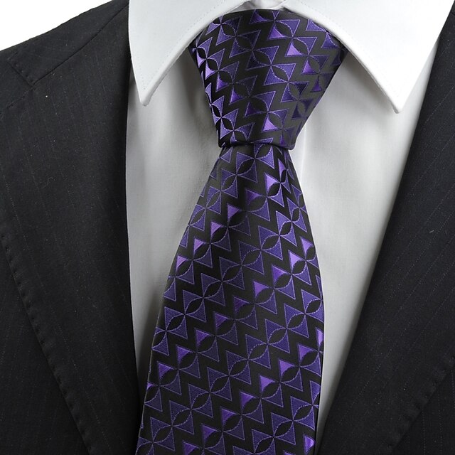  Krawatte(Schwarz / Lila,Polyester)Muster
