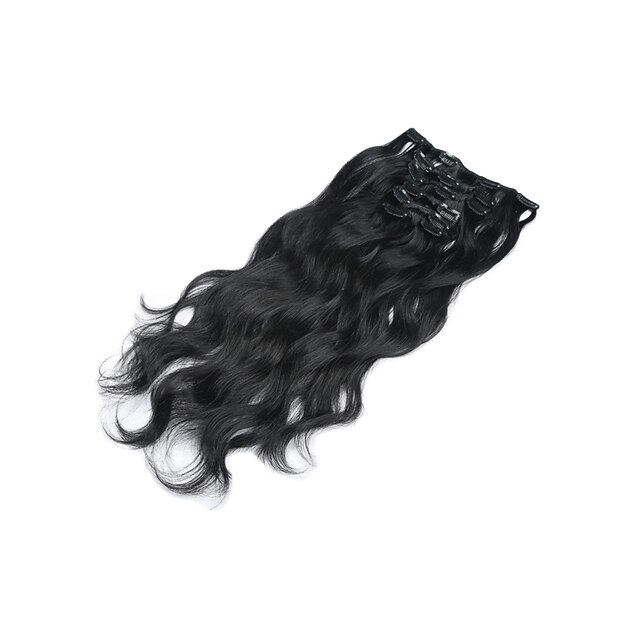  Com Presilha Extensões de cabelo humano Onda de Corpo Cabelo Virgem Extensões de Cabelo Natural Mulheres # 27