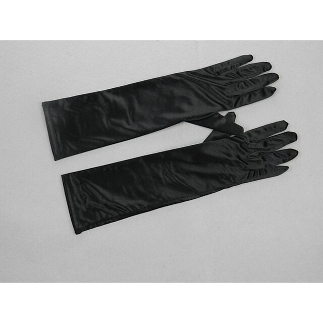  Elbow Length Fingertips Glove Satin Elastic Satin Bridal Gloves Party/ Evening Gloves Winter Gloves Spring Summer Fall Winter