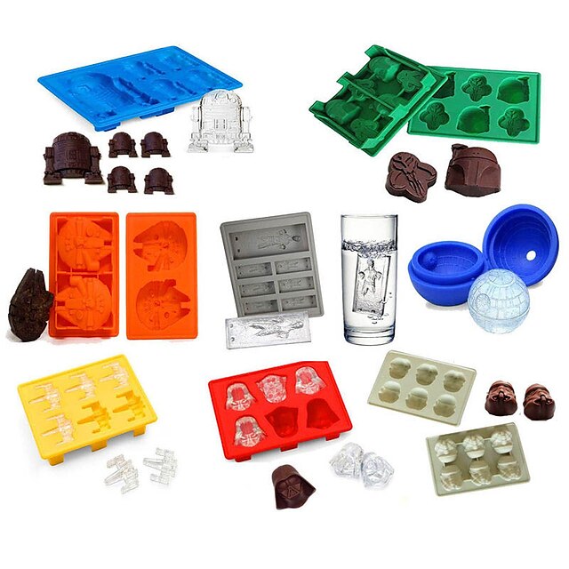  8pcs / set Eisbehälter Silikonform Eiswürfel Eismaschinen Schokolade Fondantform