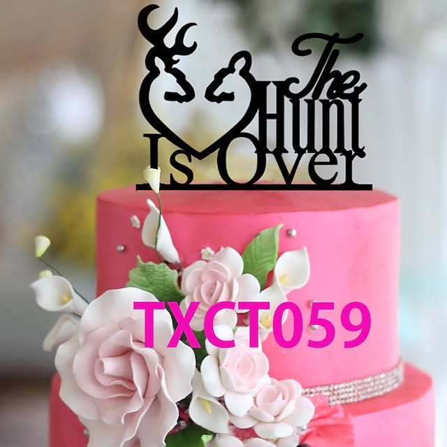  Cake Topper Classic Theme Monogram Acrylic Wedding with 1 pcs OPP
