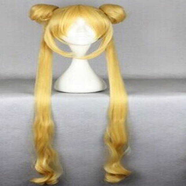  Perruque de cosplay Perruque Synthétique Ondulation Ondulation Prononcée Perruque Blond Très long Jaune Blonde Cheveux Synthétiques Femme Blond Jaune hairjoy