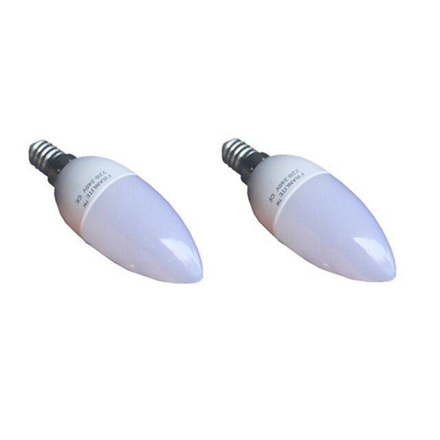  LED Λάμπες Κεριά 420 lm E14 C35 8 LED χάντρες SMD 3022 Θερμό Λευκό 220-240 V / 2 τμχ / RoHs