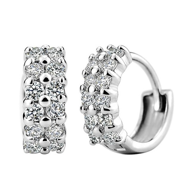  Women's Cubic Zirconia Stud Earrings Sterling Silver Cubic Zirconia Earrings Jewelry Silver For Party Wedding Casual Daily