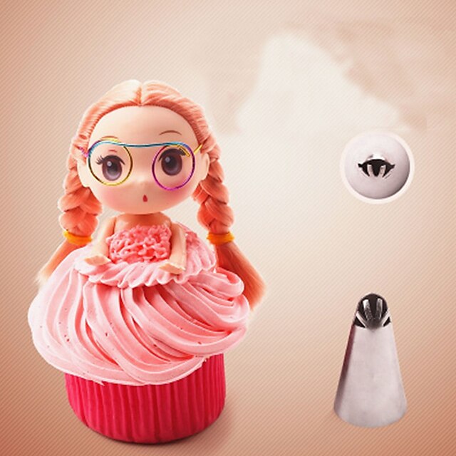  Seamless Icing Piping Nozzles Tips Stainless Steel Barbie Girl Skirts Pastry Cream Cake Cupcakes