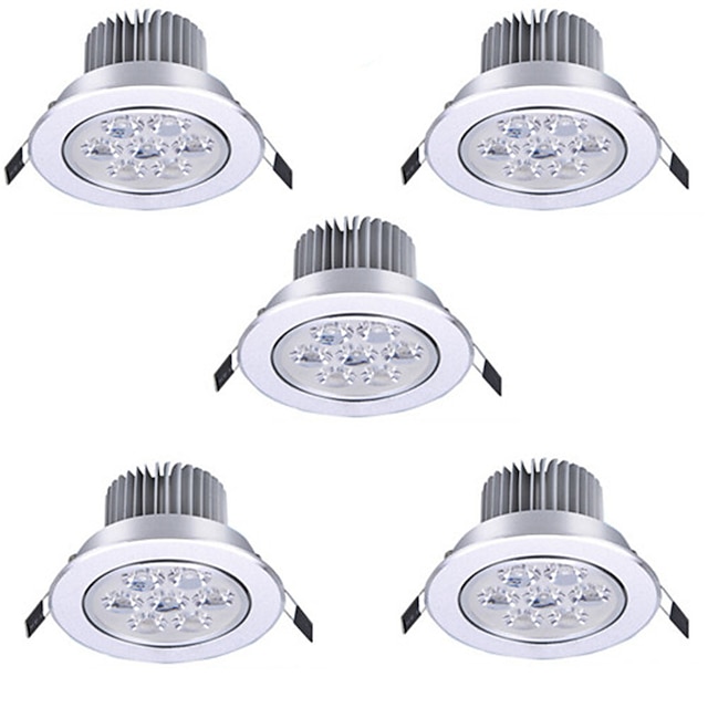  5 τεμ 7 W LED Σποτάκια LED Ceilling Light Recessed Downlight 7 LED χάντρες LED Υψηλης Ισχύος Διακοσμητικό Θερμό Λευκό Ψυχρό Λευκό 175-265 V / RoHs / 90