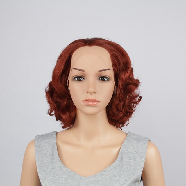  الاصطناعية الباروكات هيئة الموج Bobfrisyre للمرأة دانتيل في الأمام شعر مستعار صناعي