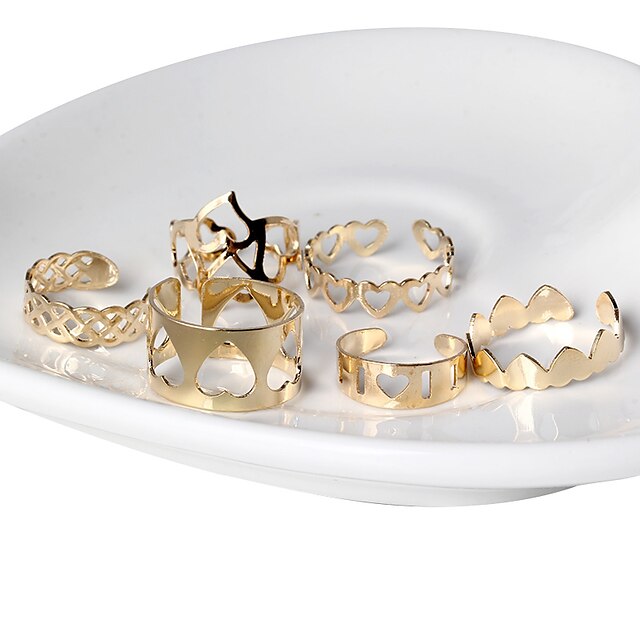  Damskie Pierścień oświadczenia Złota Stop Codzienny Casual Biżuteria