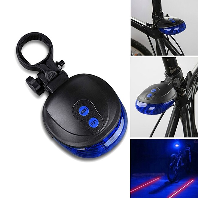  レーザー LED 自転車用ライト 後部バイク光 安全ライト テールランプ - バイク サイクリング 防水 LEDライト レーザー 単四電池 1000 lm バッテリー サイクリング / IPX-4