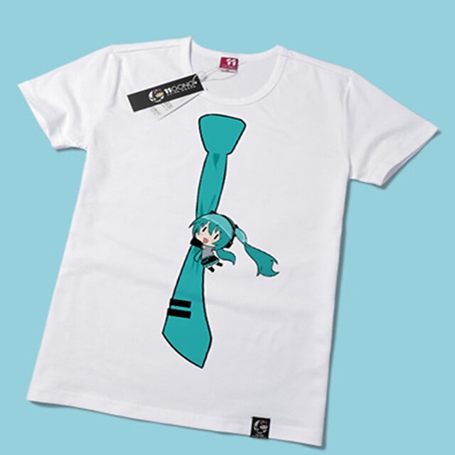  Inspireret af Vokaloid Hatsune Miku Anime Cosplay Kostumer Japansk Cosplay T-shirt Trykt mønster Kortærmet T恤衫 Til Herre Dame