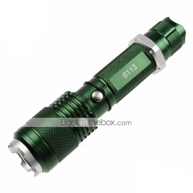  U'King ZQ-X913 LED Flashlights / Torch LED 1200lm 5 Mode Zoomable / Adjustable Focus / Nonslip grip Camping / Hiking / Caving / Everyday Use / Police / Military Green