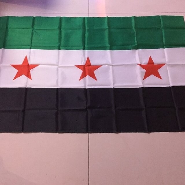  90 * 150 cm fugindo shoping 1pçs nova bandeira nacional de República Árabe Síria Síria bandeira sy syr (sem haste)