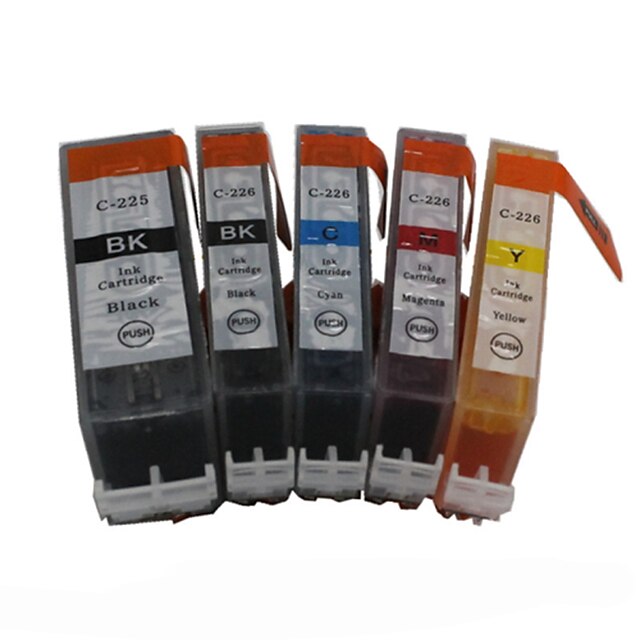  BLOOM®525BK+526BK/C/M/Y Compatible Ink Cartridge For Canon IP4850/IP4950/IX6550/MG5150/MG5250 Full Ink(5 color 1 set)